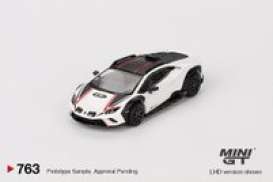 Lamborghini  - Huracan 2023 white/black/red - 1:64 - Mini GT - 00763-L - MGT00763lhd | The Diecast Company